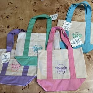 Mini Pastel Canvas Tote Bag - Pink